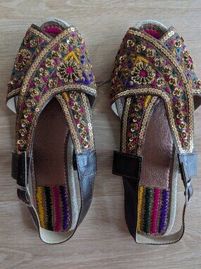 Handmade leather slip ons